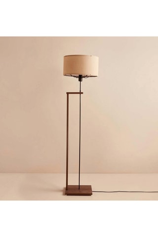 Houten Staanlamp - Beige en Bruin