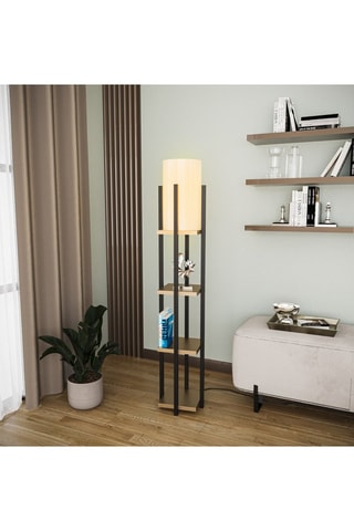 Staanlamp Shelf Lamp - 8115 - Zwart en Goudkleurig