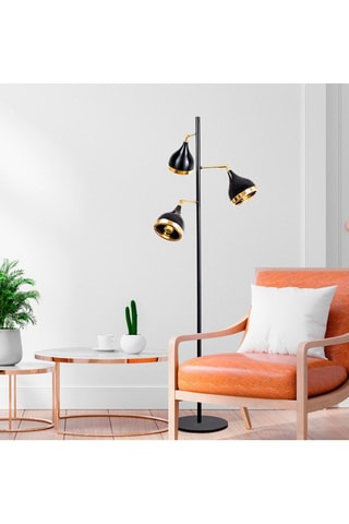Staanlamp Yildo Zwart en Goudkleurig