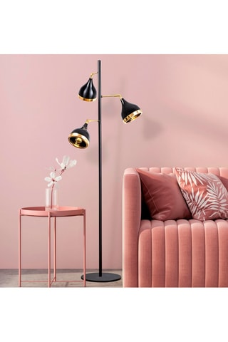 Staanlamp Yildo Zwart en Goudkleurig