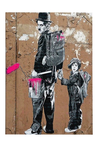 Wanddecoratie "Charlie Chaplin" Banksy - 70 x 100 cm