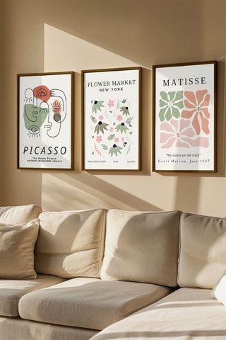 3-delige Wanddecoratie - 3 x (33 x 48 cm)