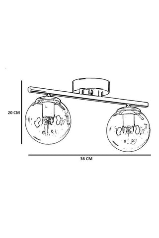 Plafondlamp Yeni Can 2 - Zwart en Goudkleurig - 2 x 60 W