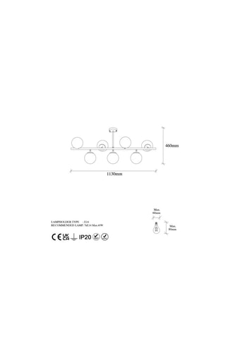 Plafondlamp Fazli - Goudkleurig - 7 x 40 W