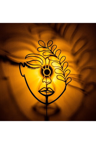 Wandlamp Flower Faced 
Zwart