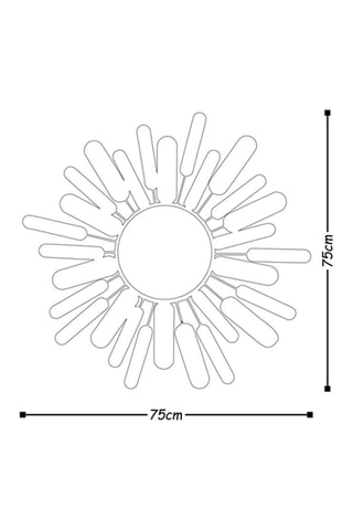 Spiegel Metal Art Mirror Sun - Lichtblauw en kaki