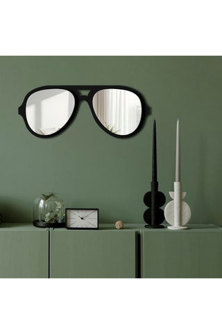 Spiegel - 70 x 28 cm - Zwart en Zilverkleurig