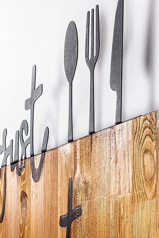 Houten Wanddecoratie 58 x 52 cm - Naturel en Zwart