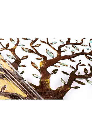 Wanddecoratie Boom - Naturel en Zwart - Hout - 60 x 58 x 3 cm