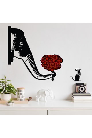 2 Wanddecoraties Banksy Metal 04 - Zwart - 72 x 72/16 x 20 cm