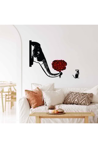 2 Wanddecoraties Banksy Metal 04 - Zwart - 72 x 72/16 x 20 cm