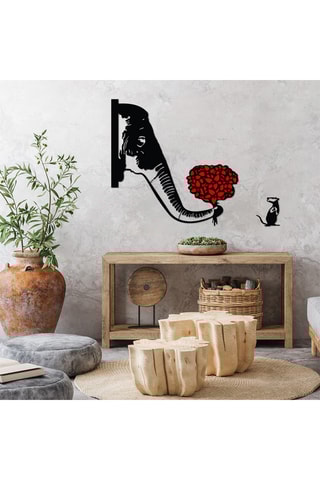 2 Wanddecoraties Banksy Metal 04 - Zwart - 72 x 72/16 x 20 cm