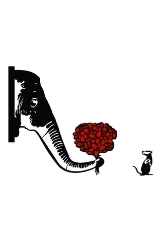 2 Wanddecoraties Banksy Metal 04 - Zwart - 72 x 72/16 x 20 cm