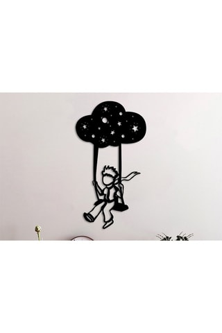 Wanddecoratie Petit Prince - Zwart - 34 x 62 cm