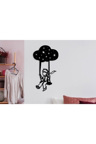 Wanddecoratie Petit Prince - Zwart - 34 x 62 cm