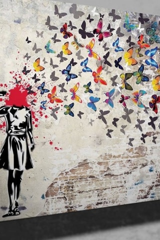 Wanddecoratie "Butterfly Girl" Banksy - 50 x 70 cm