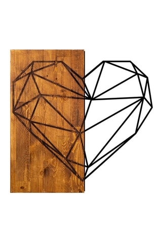 Wanddecoratie Heart  Houtimitatie en Zwart