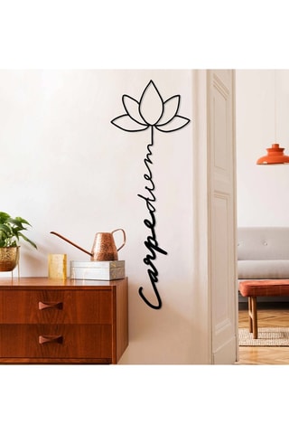 Wanddecoratie Carpe Diem 4 - 21 x 60 cm - Zwart