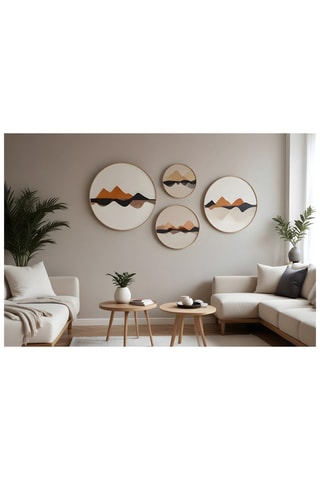 4 Houten Wanddecoraties - 45 x 45 cm / 36 x 36 cm / 27 x 27 cm / 18 x 18 cm