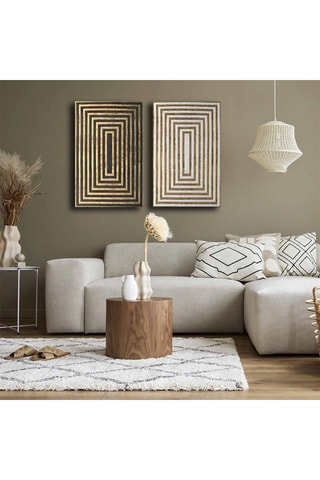 2-delige Grenenhouten Wanddecoratie - 45 x 70 cm