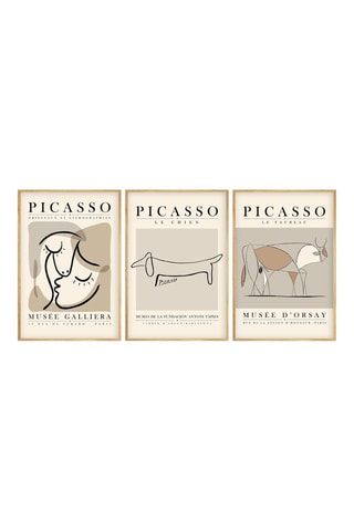 3 Wanddecoraties Picasso - 50 x 35 cm