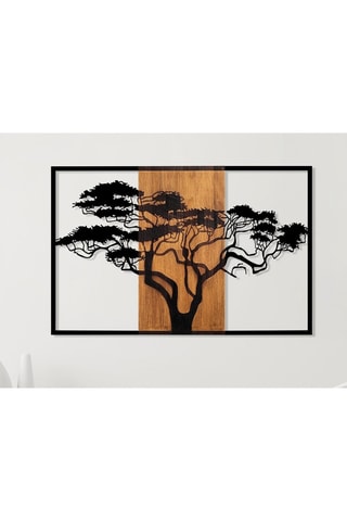 Wanddecoratie Acacacia - 90 x 58 cm - Naturel en Zwart