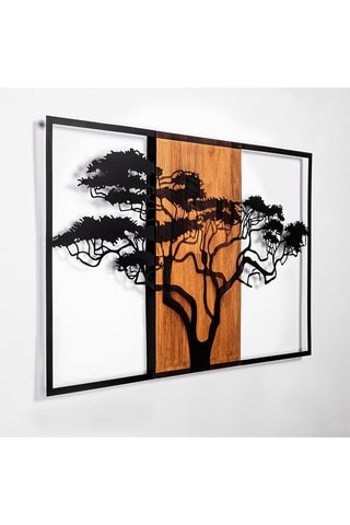 Wanddecoratie Acacacia - 90 x 58 cm - Naturel en Zwart