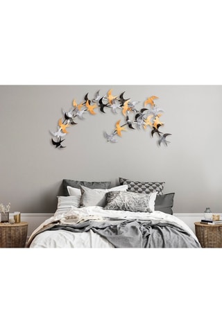 Wanddecoratie -  137 x 62 cm - Zilverkleurig en Zwart