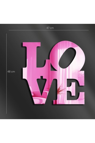 Wanddecoratie Love - 47 x 48 cm - Roze