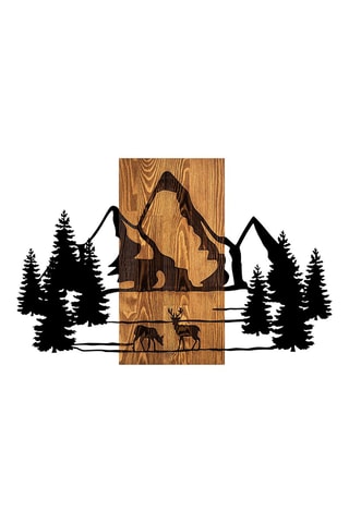 Houten Wanddecoratie Natural Habitat  - 87 x 57 cm - Naturel en Zwart