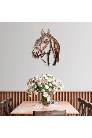 Wanddecoratie Horse - Steenrood en geel
