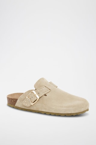 Ciabatte in pelle scamosciata - Kaki