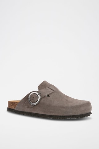 Sabot in pelle scamosciata Rosso - Grigio