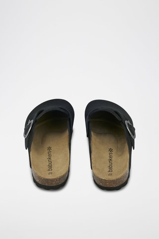 Ciabatte in pelle scamosciata - 
Nero