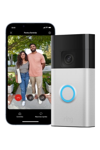 Sonnette vidéo sans fil avec carillon - Blanc