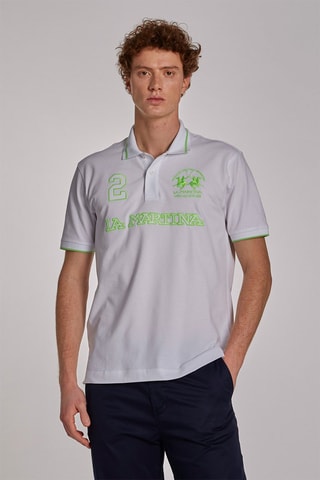 Polo  - Blanc et vert citron