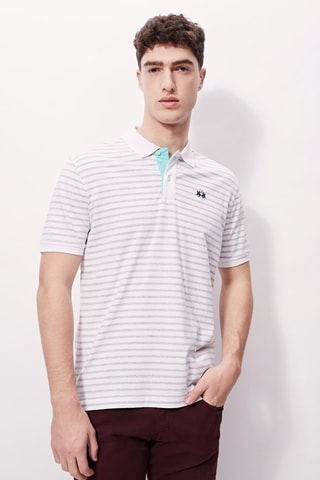 Polo - 
Blanc et gris clair