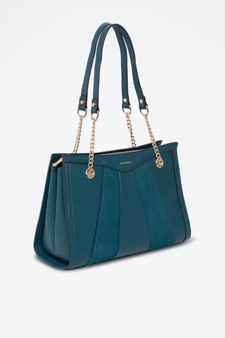 Leren Trendy Handtas Ornella C - Pauwblauw