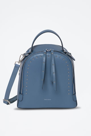 Leren Rugtas Picadilly - Zilverkleurig en blauw