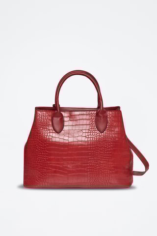 Handtas Calandra Zwart - Bordeauxrood