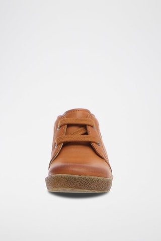 Boots em couro napa, lã e linho Conte - Castanho