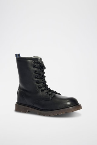 Botins de couro Tube - Preto