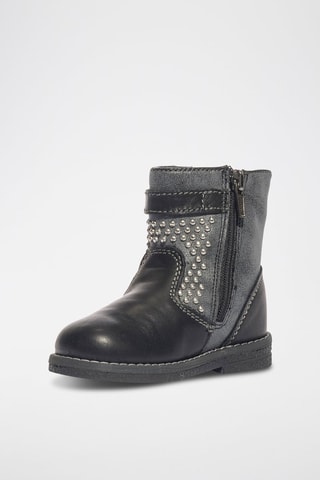 Botins de couro Hiron 19 - Preto e cinzento-claro