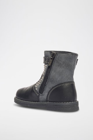 Botins de couro Hiron 19 - Preto e cinzento-claro