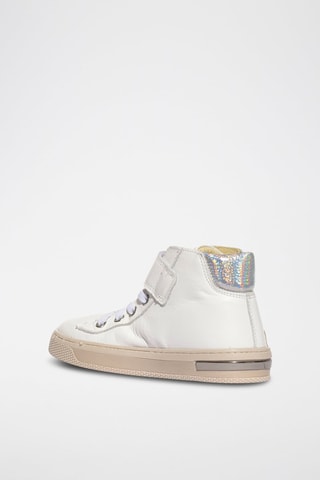 Sapatilhas subidas de couro Stylish - Branco