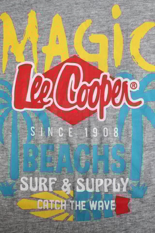 T-shirt - Grijs - Lee Cooper - Rood, blauw, geel en grijs