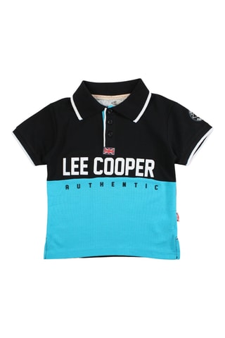 Polo  - Wit, zwart en turquoise