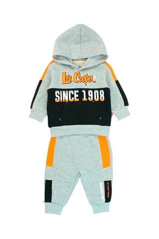 Sweater met Capuchon en Joggingbroek - Wit, grijs, zwart en oranje