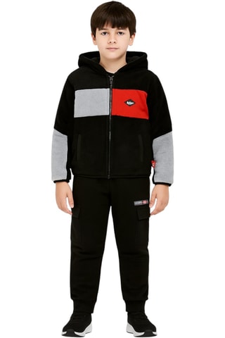 Sweat de capuz e calças de Jogger - Preto