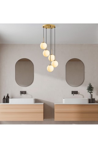 Candeeiro suspenso - Dourado e preto - 5 x 40 W